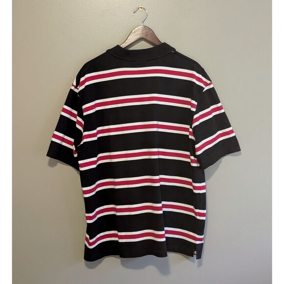 Bugle Boy Size 2XL Polo Shirt Mens Vintage Black Red Stripe Top 90s 1990s Retro - Picture 4 of 4
